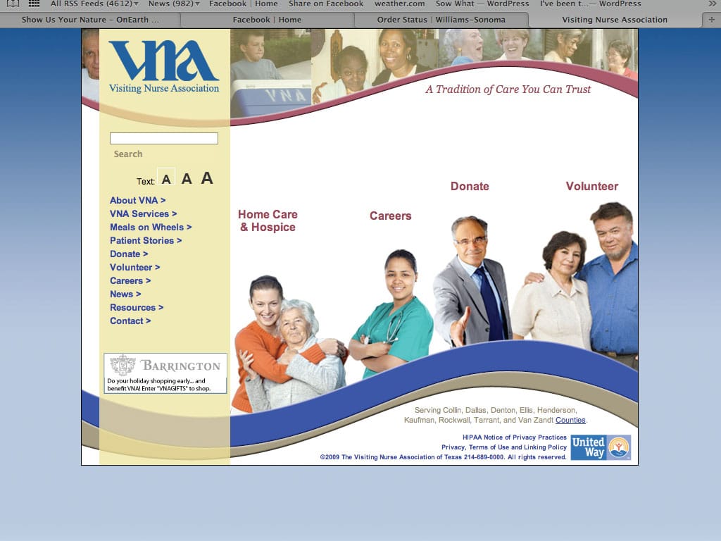 VNA of Texas website